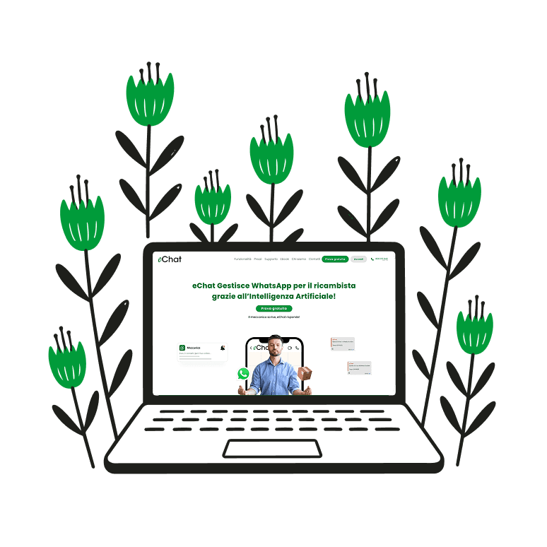 eChat: landing page e video demo per prodotto AI ricambisti automotive | Metis web agency
