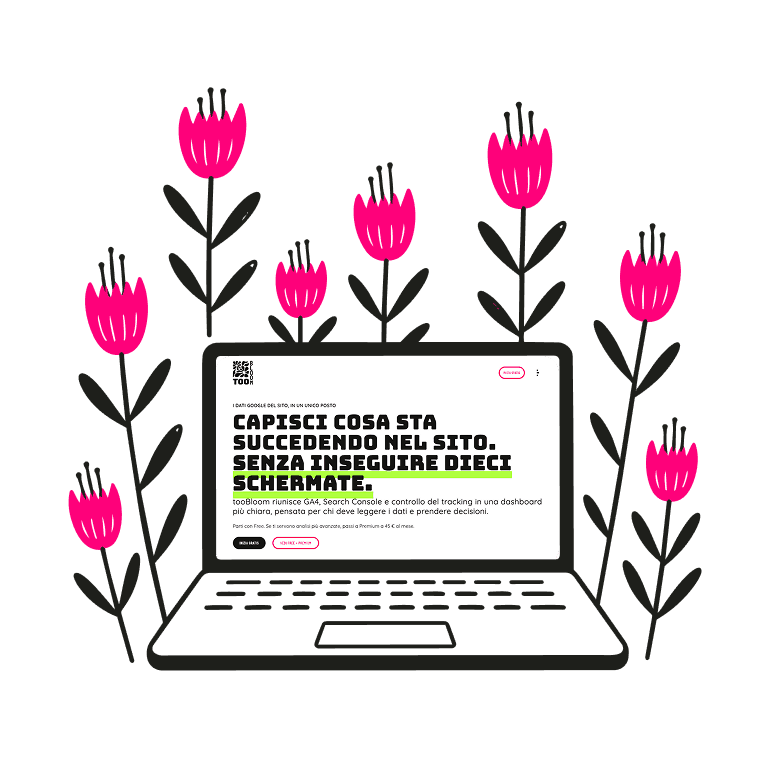 TooBloom dashboard by Metis combining SEO, analytics and tracking data
